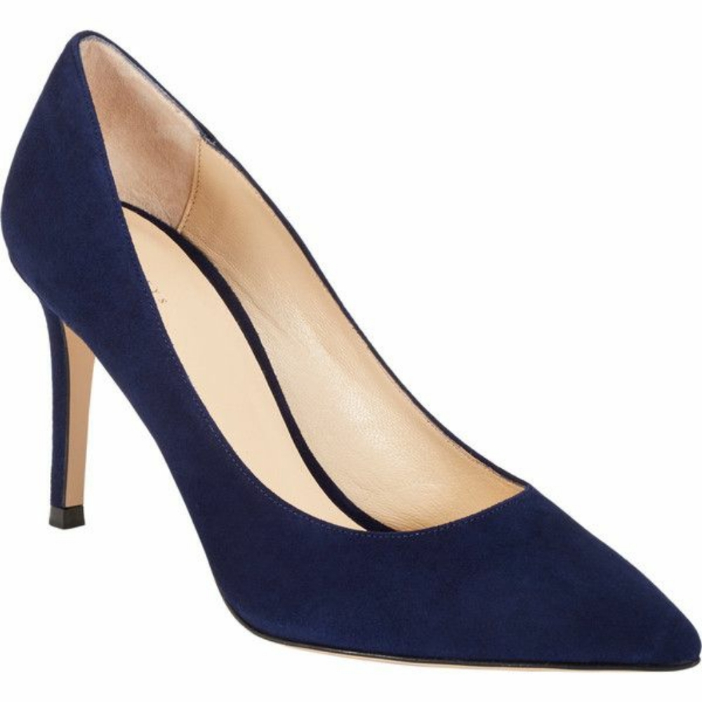 Barneys New York Nataly 9.5 Navy Suede Pumps